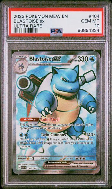 2023 Pokemon 151 Blastoise ex Ultra Rare #184 PSA 10