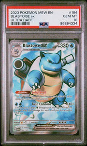 2023 Pokemon 151 Blastoise ex Ultra Rare #184 PSA 10