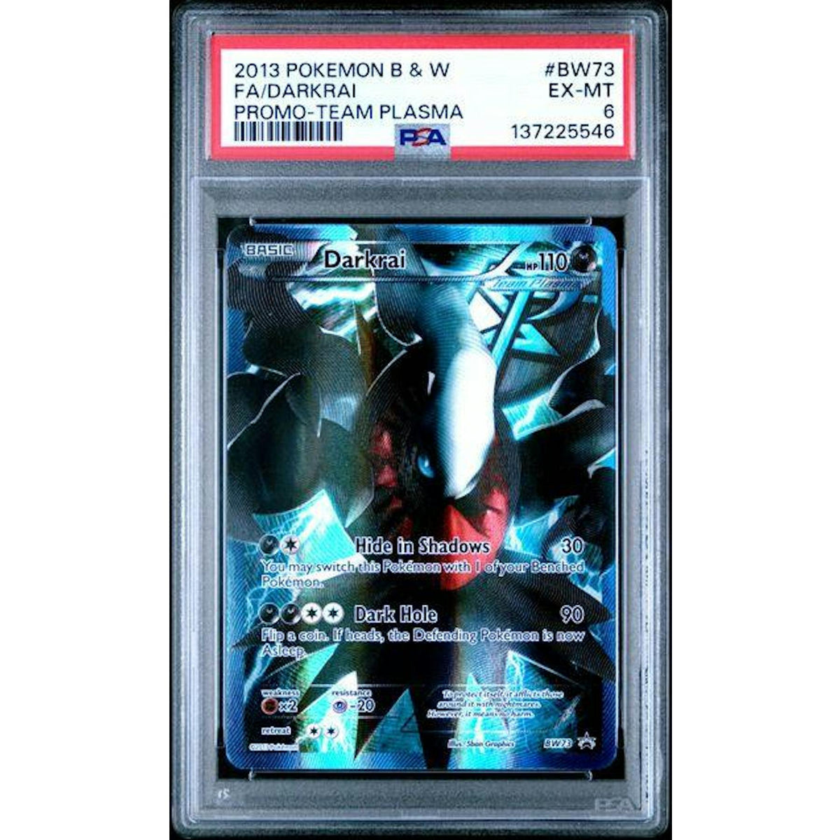 2013 Pokemon Team Plasma Darkrai Full Art Promo #BW73 PSA 6