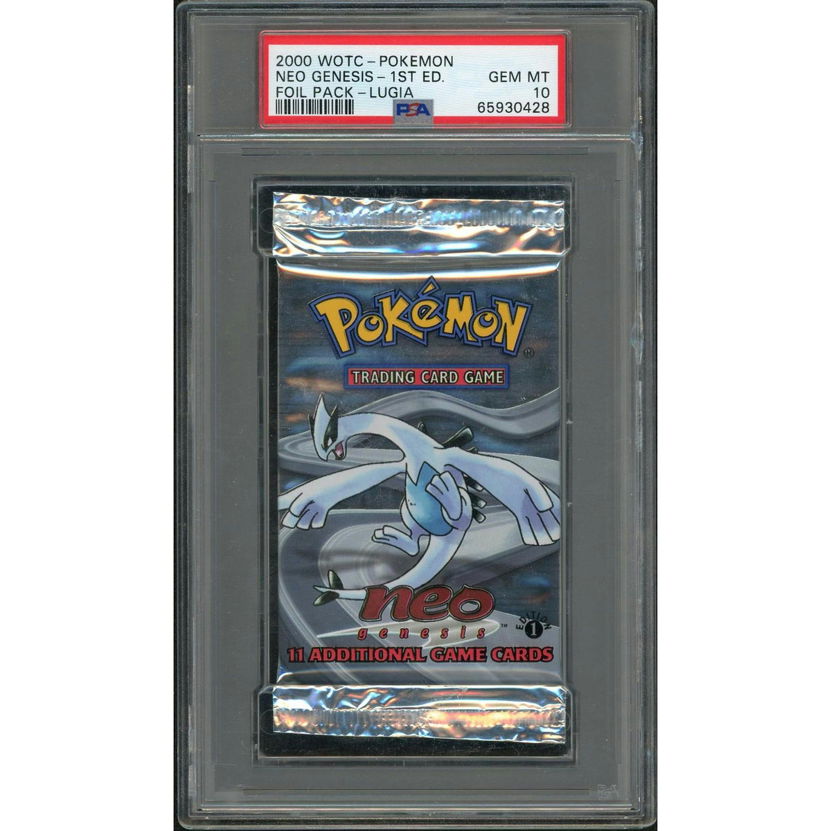 2000 WOTC Pokemon Neo Genesis Foil Pack 1st Edition (Lugia) PSA 10