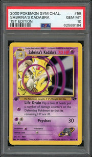 2000 Pokemon Gym Challenge Sabrina's Kadabra 1st Edition #58 PSA 10