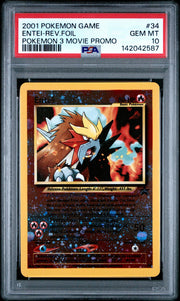 2001 Pokemon Entei Reverse Foil Movie Promo #34 PSA 10