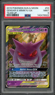 2019 Pokemon Team Up Gengar & Mimikyu GX Tag Team #53 PSA 9