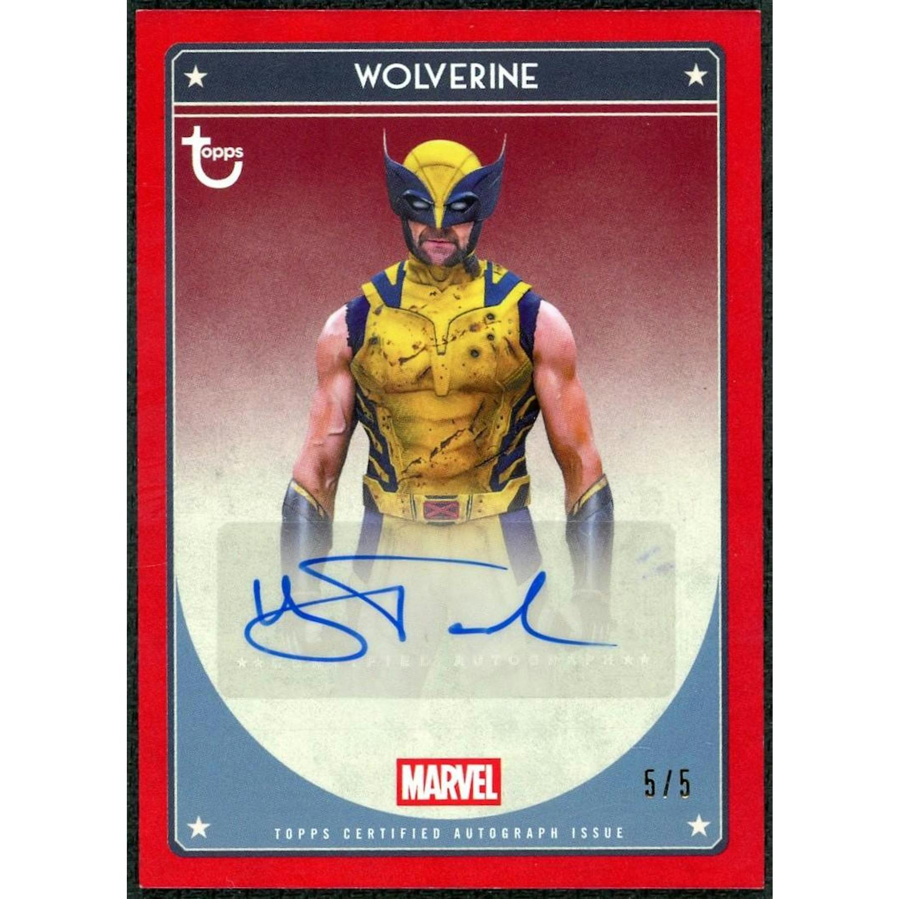 2026 Topps Marvel Brooklyn Collection Hugh Jackman Wolverine Auto Red /5