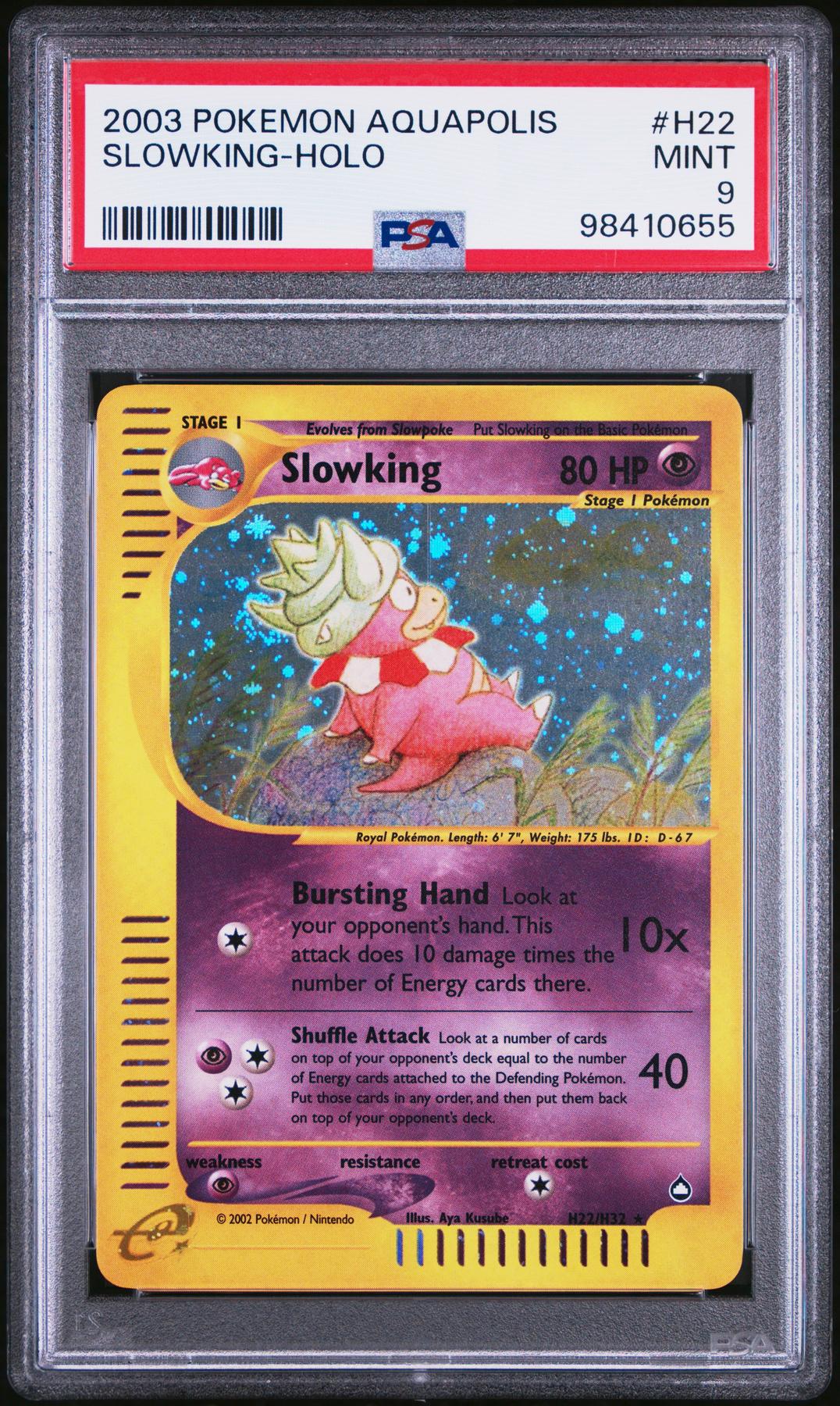 2003 Pokemon Aquapolis Slowking Holo #H22 PSA 9