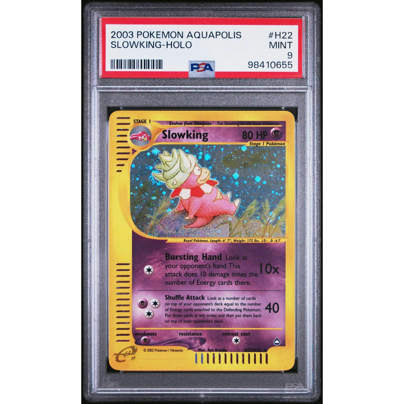 2003 Pokemon Aquapolis Slowking Holo #H22 PSA 9