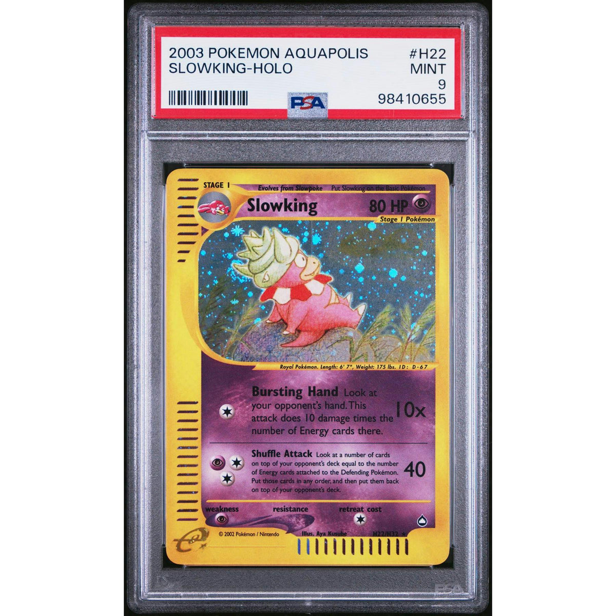 2003 Pokemon Aquapolis Slowking Holo #H22 PSA 9