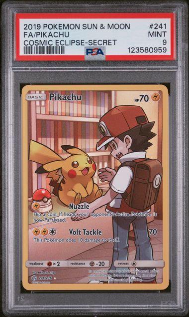 2019 Pokemon Cosmic Eclipse Pikachu Full Art #241 PSA 9
