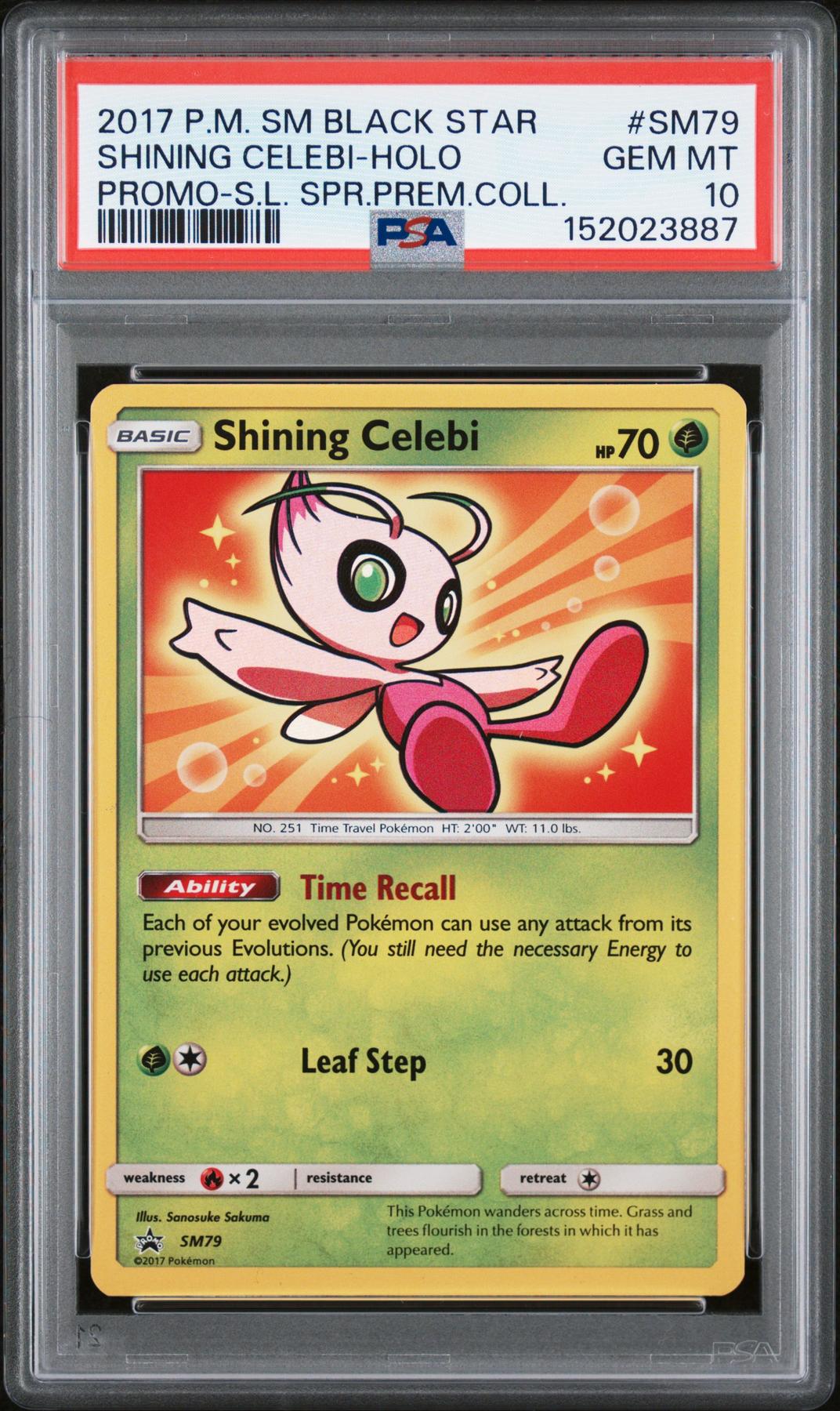 2017 Pokemon Super Premium Collection Shining Celebi Holo Promo #SM79 PSA 10