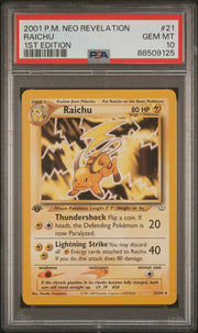 2001 Pokemon Neo Revelation Raichu 1st Edition #21 PSA 10