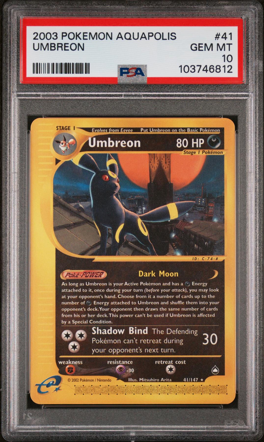 2003 Pokemon Aquapolis Umbreon #41 PSA 10