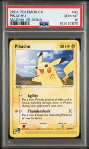 2004 Pokemon Team Magma Vs Team Aqua Pikachu #43 PSA 10