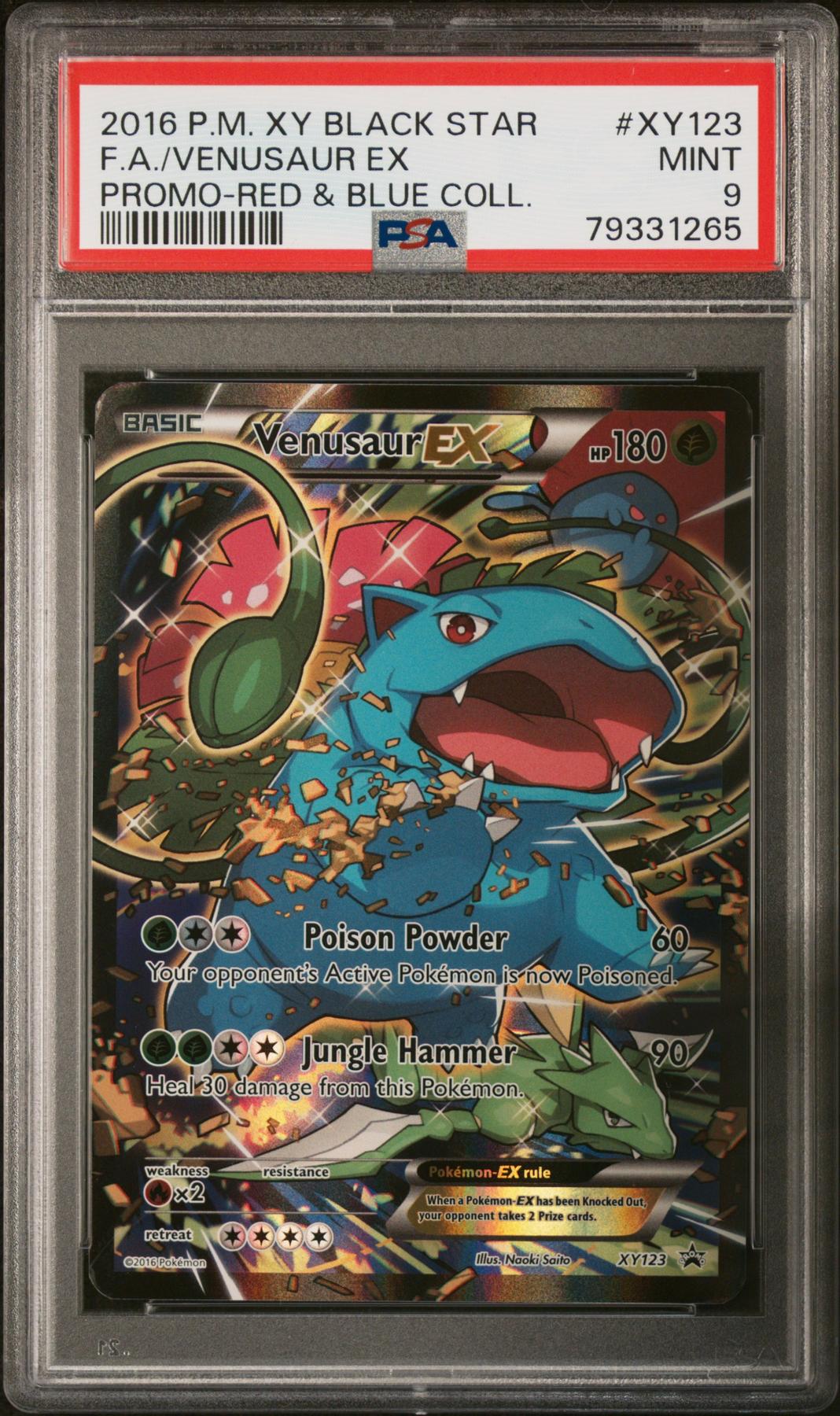 2016 Pokemon Red & Blue Collection Venusaur EX Promo #XY123 PSA 9