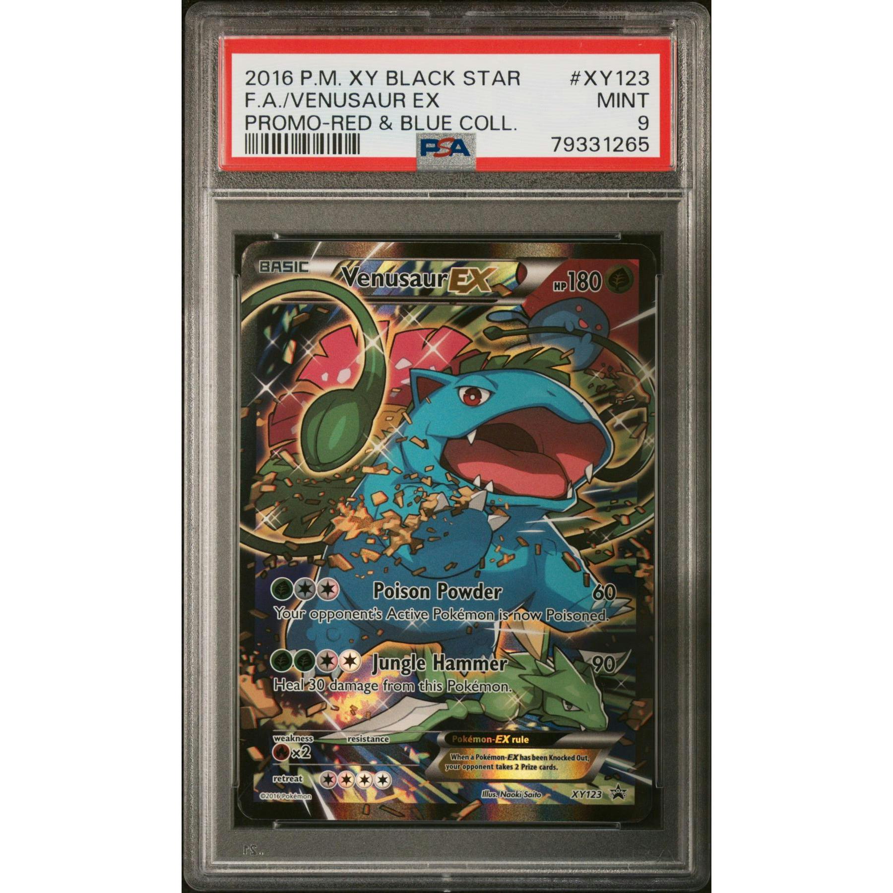 2016 Pokemon Red & Blue Collection Venusaur EX Promo #XY123 PSA 9