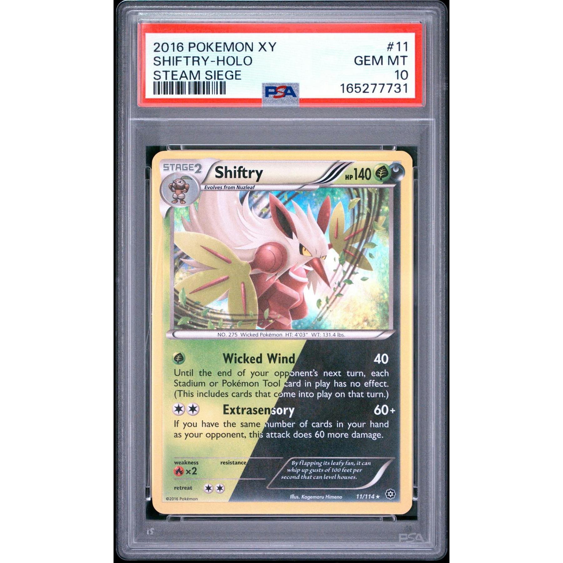 2016 Pokemon Steam Siege Shiftry Holo #11 PSA 10