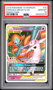 2019 Pokemon World Championships Deck Perfection Espeon & Deoxys Gx #72 PSA 10