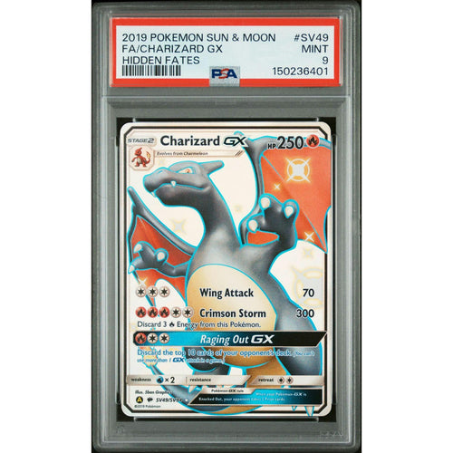2019 Pokemon Hidden Fates Charizard GX #SV49 PSA 9