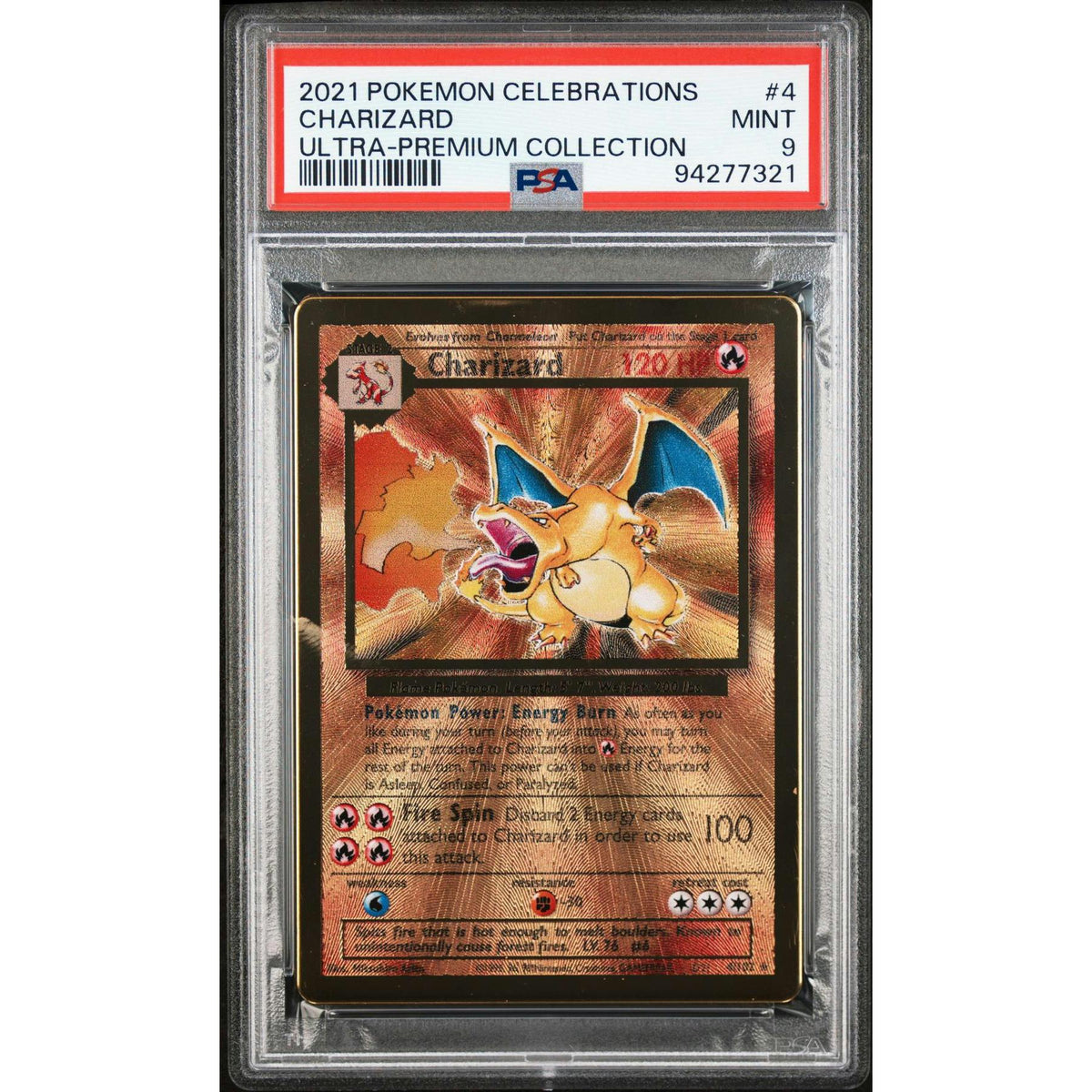 2021 Pokemon Celebrations Charizard UPC Metal #4 PSA 9
