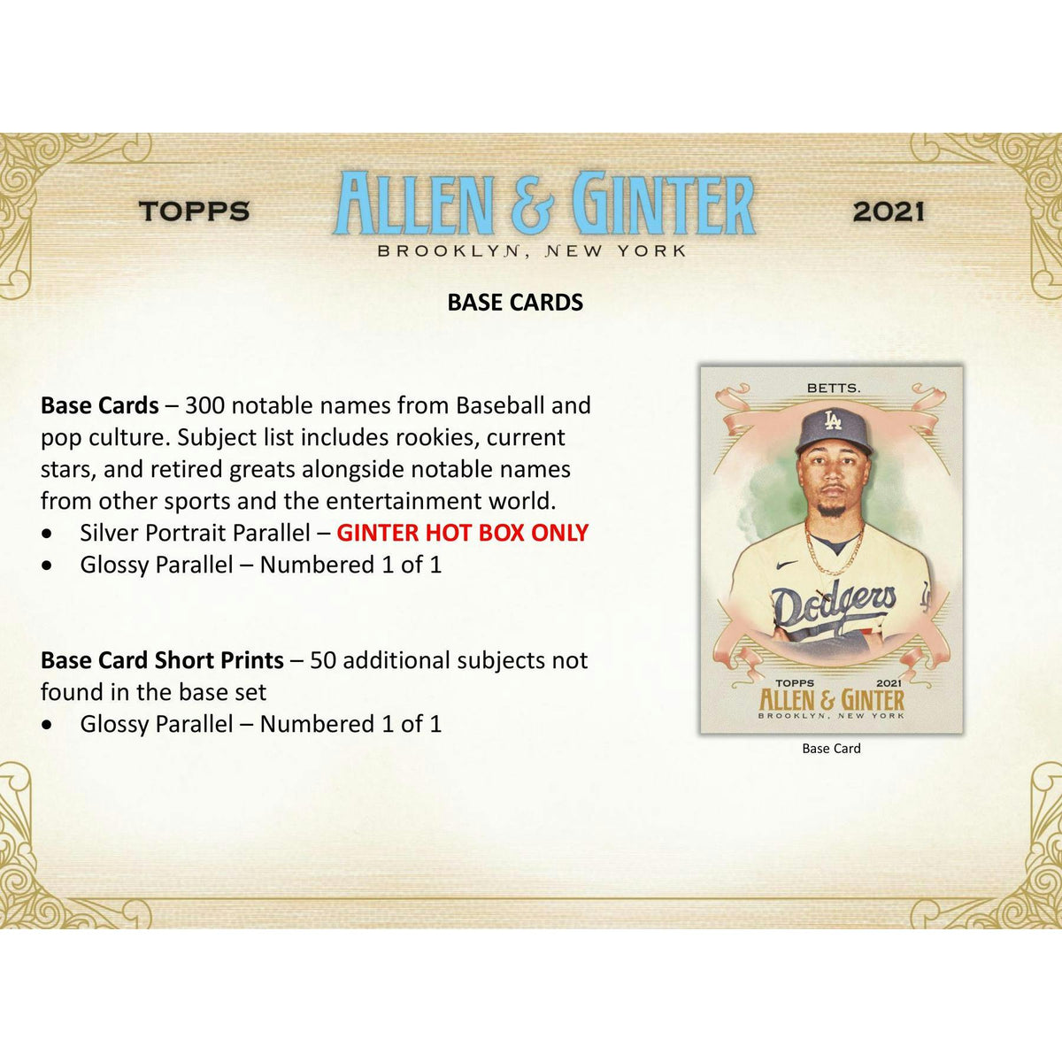 2021 Topps Allen & Ginter Baseball Hobby Box