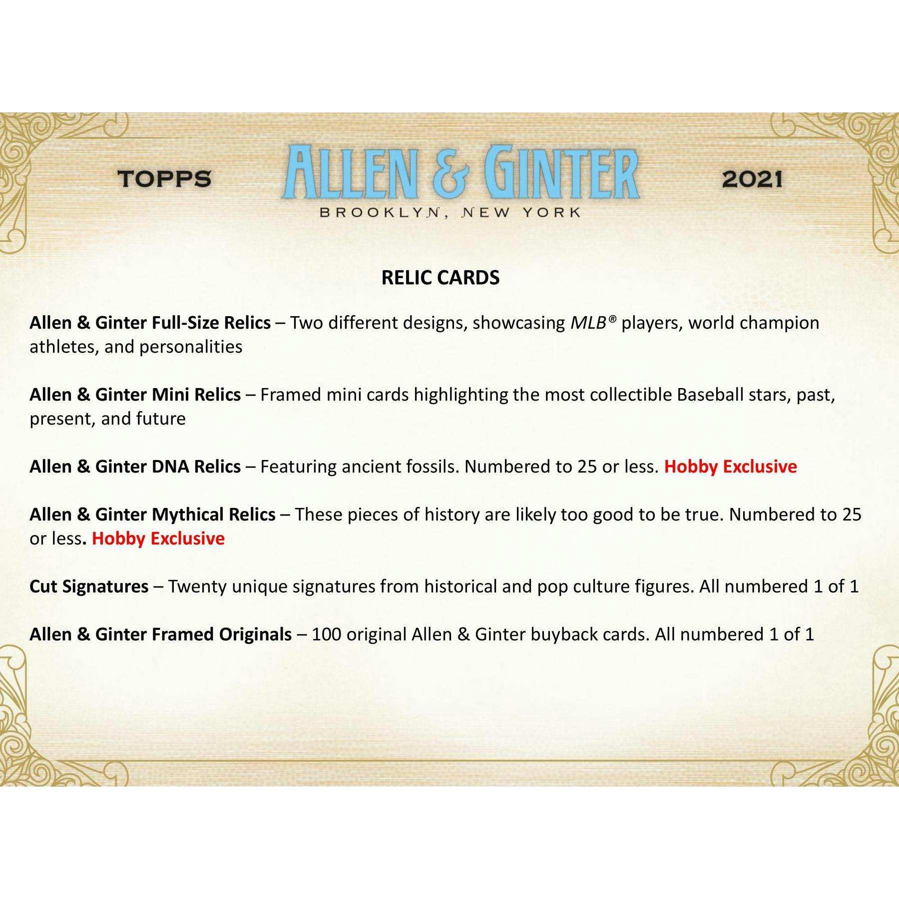 2021 Topps Allen & Ginter Baseball Hobby Box