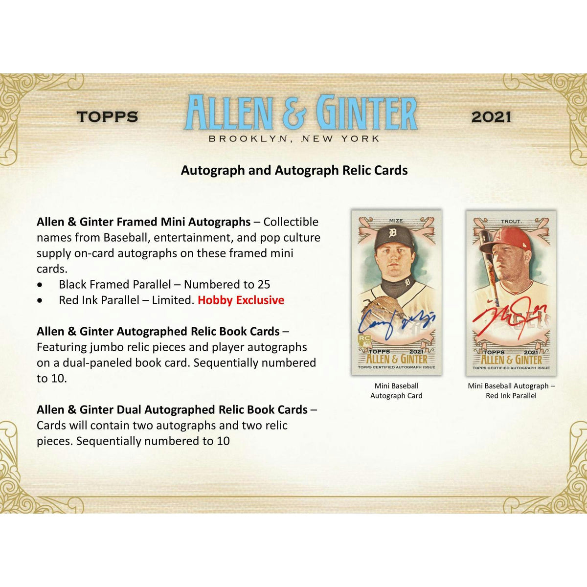 2021 Topps Allen & Ginter Baseball Hobby Box
