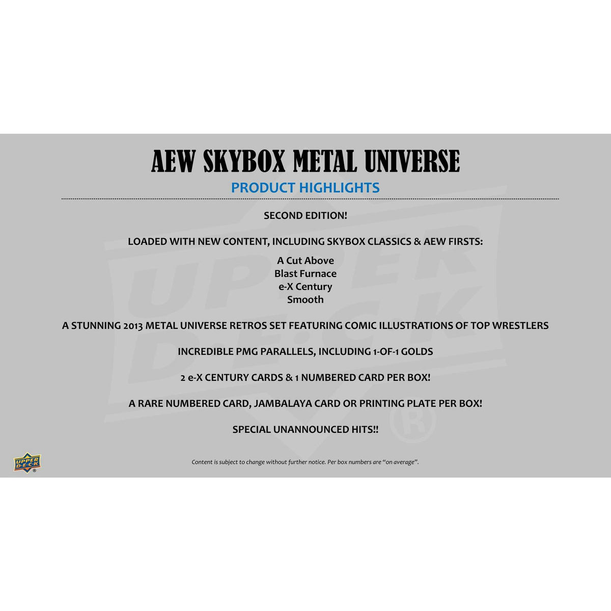 2025 Upper Deck AEW Skybox Metal Universe Wrestling Hobby Box