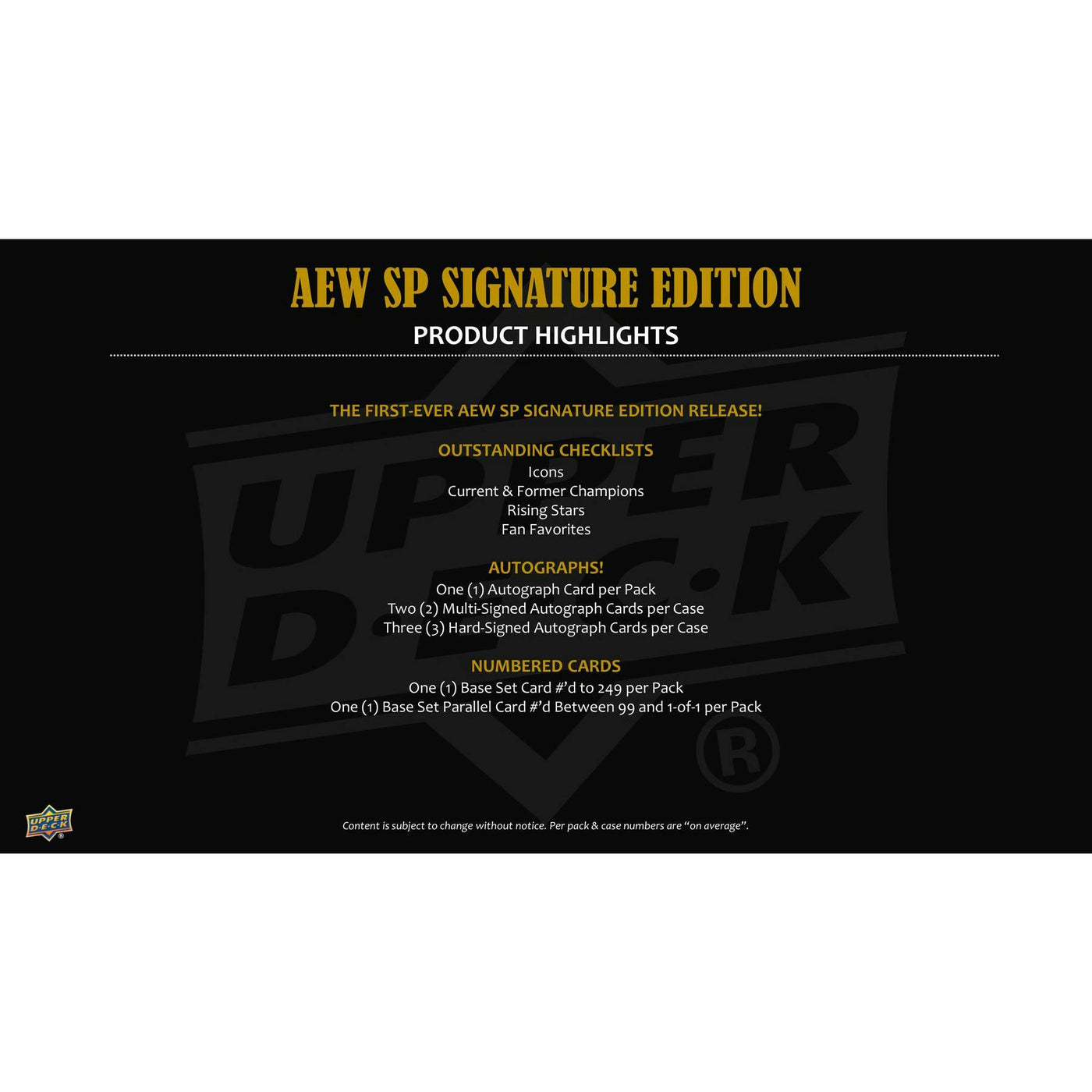 2025 Upper Deck SP Signature Edition AEW Wrestling Hobby 20-Box Case