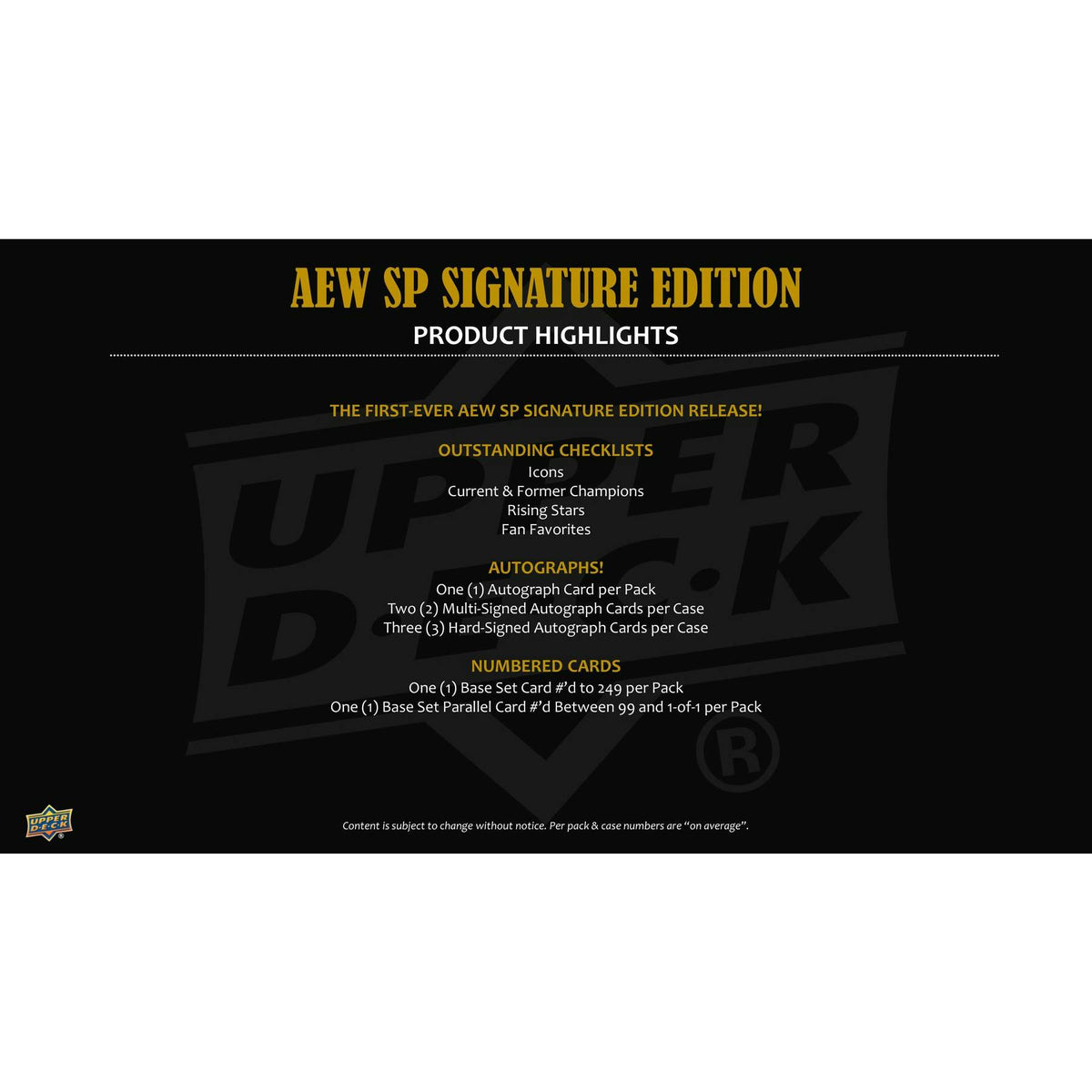 2025 Upper Deck SP Signature Edition AEW Wrestling Hobby Box
