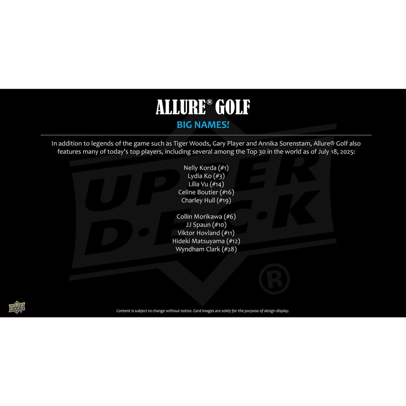 2026 Upper Deck Allure Golf Hobby Box