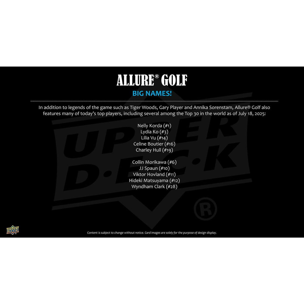 2026 Upper Deck Allure Golf Hobby Box
