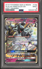 Pokemon Lost Thunder Alolan Ninetales GX 132/214 PSA 9