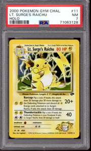 Pokemon Gym Challenge Lt. Surge's Raichu 11/132 PSA 7
