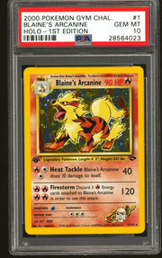 Pokemon Gym Challenge 1st Edition Blaine's Arcanine 1/132 PSA 10 GEM MINT