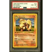 Pokemon Base Set 1st Edition Shadowless Arcanine 23/102 PSA 8