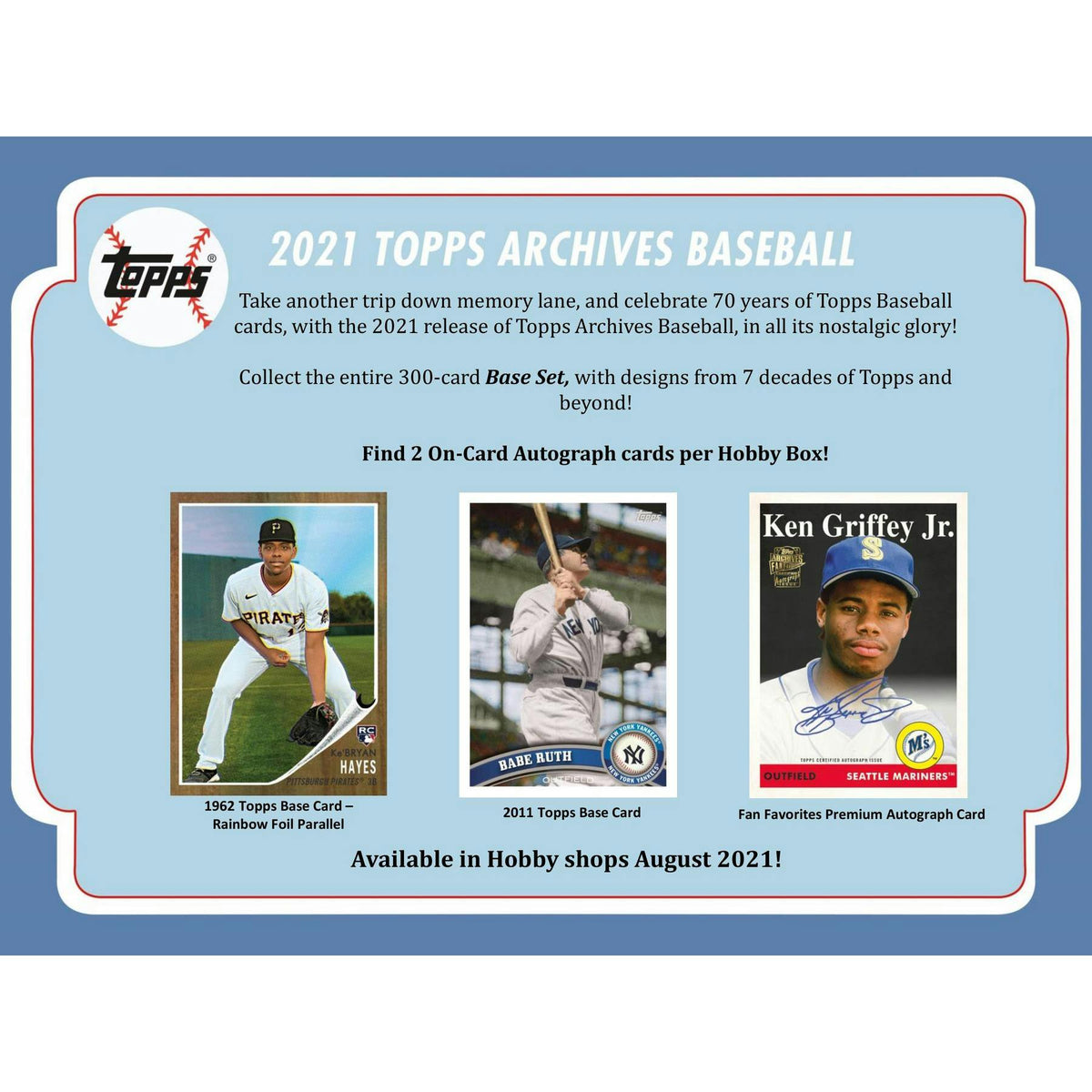 2021 Topps Archives Baseball Hobby 10-Box Case