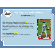 2021 Topps Archives Baseball Hobby 10-Box Case