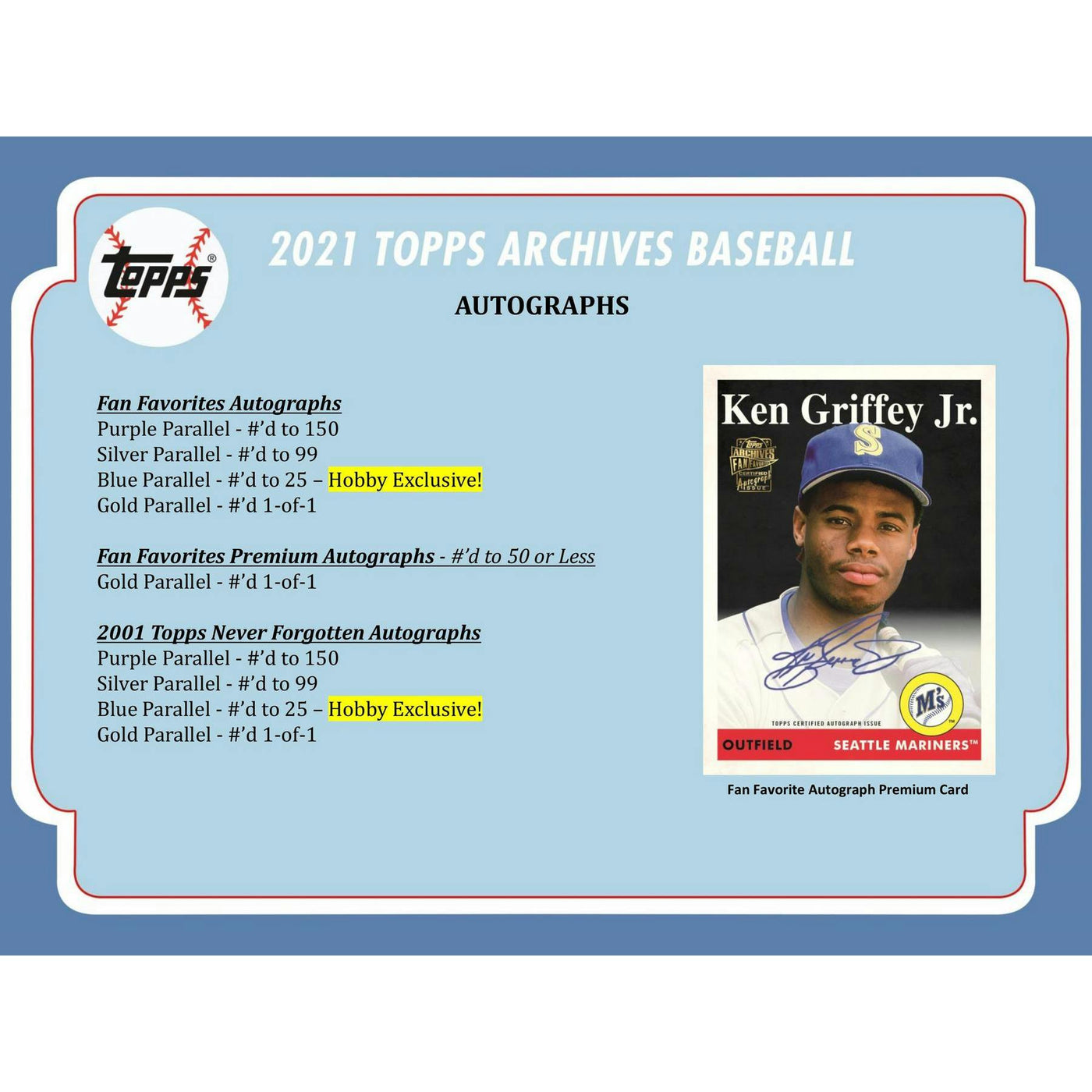 2021 Topps Archives Baseball Hobby Box