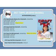 2021 Topps Archives Baseball Hobby Box