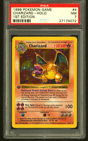 Pokemon Base Set 1st Edition Shadowless Charizard 4/102 PSA 7 - MINT FACE!