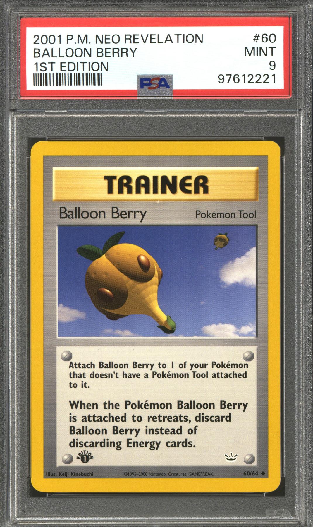 Pokemon Neo Revelation 1st Edition Balloon Berry 60/64 PSA 9