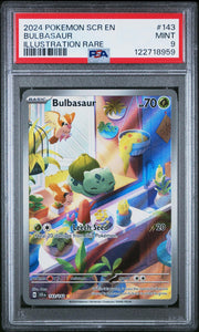 Pokemon Stellar Crown Illustration Rare Bulbasaur 143/142 PSA 9
