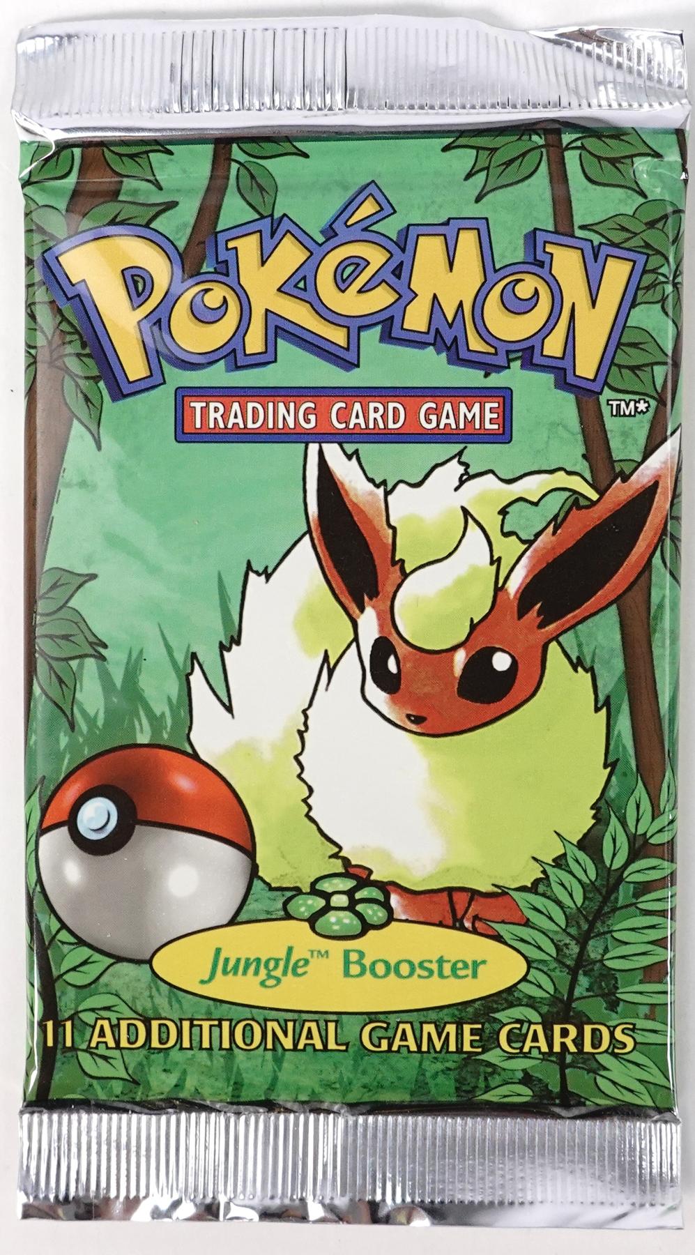 Pokemon Jungle Unlimited Factory Sealed Booster Pack - Flareon Art UNWEIGHED - Belgium Long Crimp