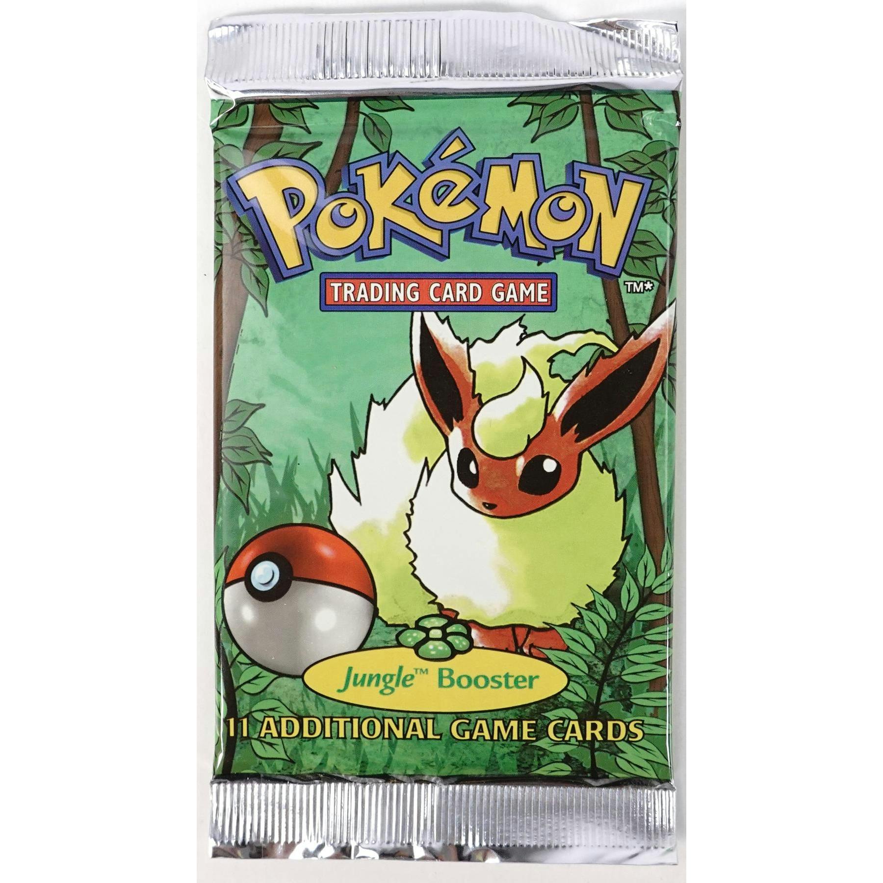 Pokemon Jungle Unlimited Factory Sealed Booster Pack - Flareon Art UNWEIGHED - Belgium Long Crimp