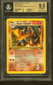 Pokemon Gym Challenge 1st Edition Blaine's Charizard 2/132 BGS 9.5 GEM MINT 2 10 subs