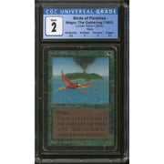 Magic the Gathering Beta Birds of Paradise CGC 2 Pedigree HEAVILY PLAYED HP