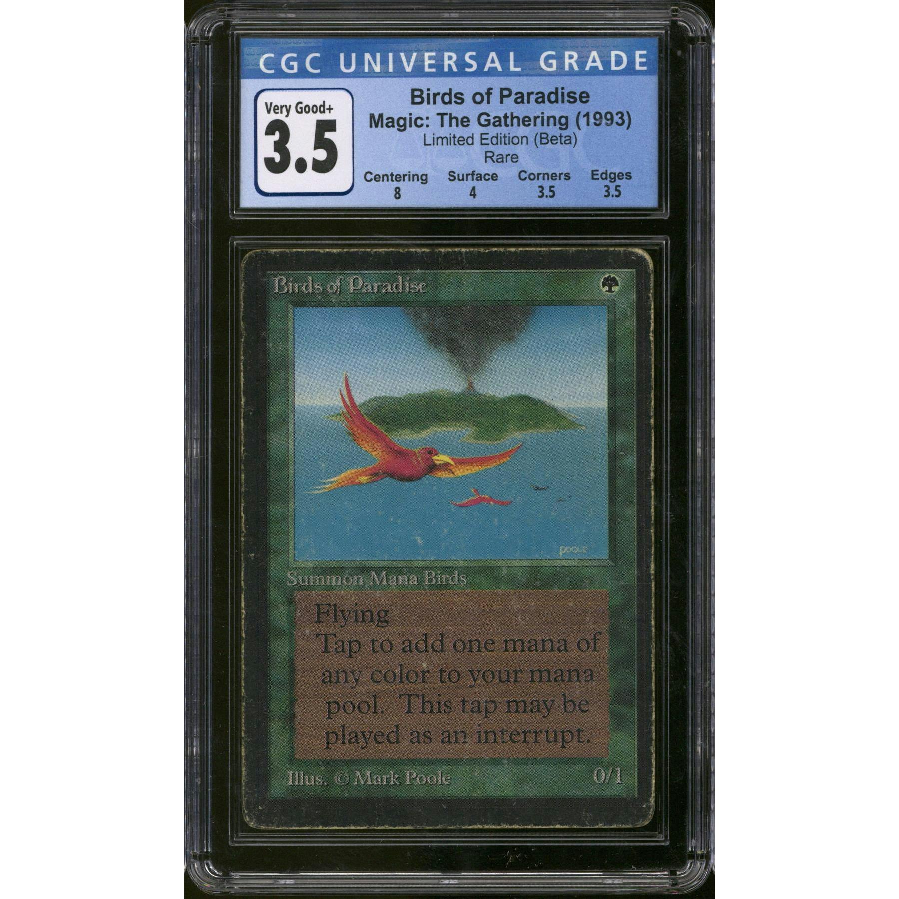 Magic the Gathering Beta Birds of Paradise CGC 3.5 Pedigree MODERATELY HEAVILY PLAYED MP HP