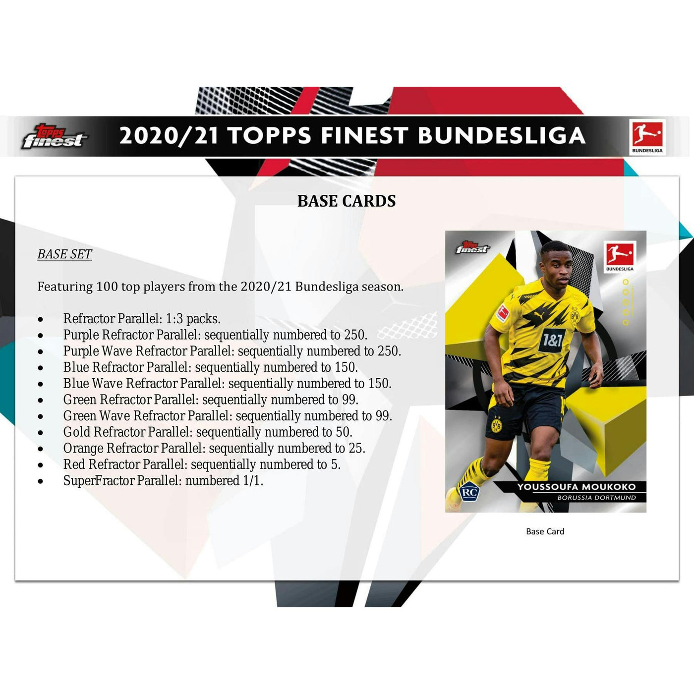 2020/21 Topps Finest Bundesliga Soccer Hobby Box