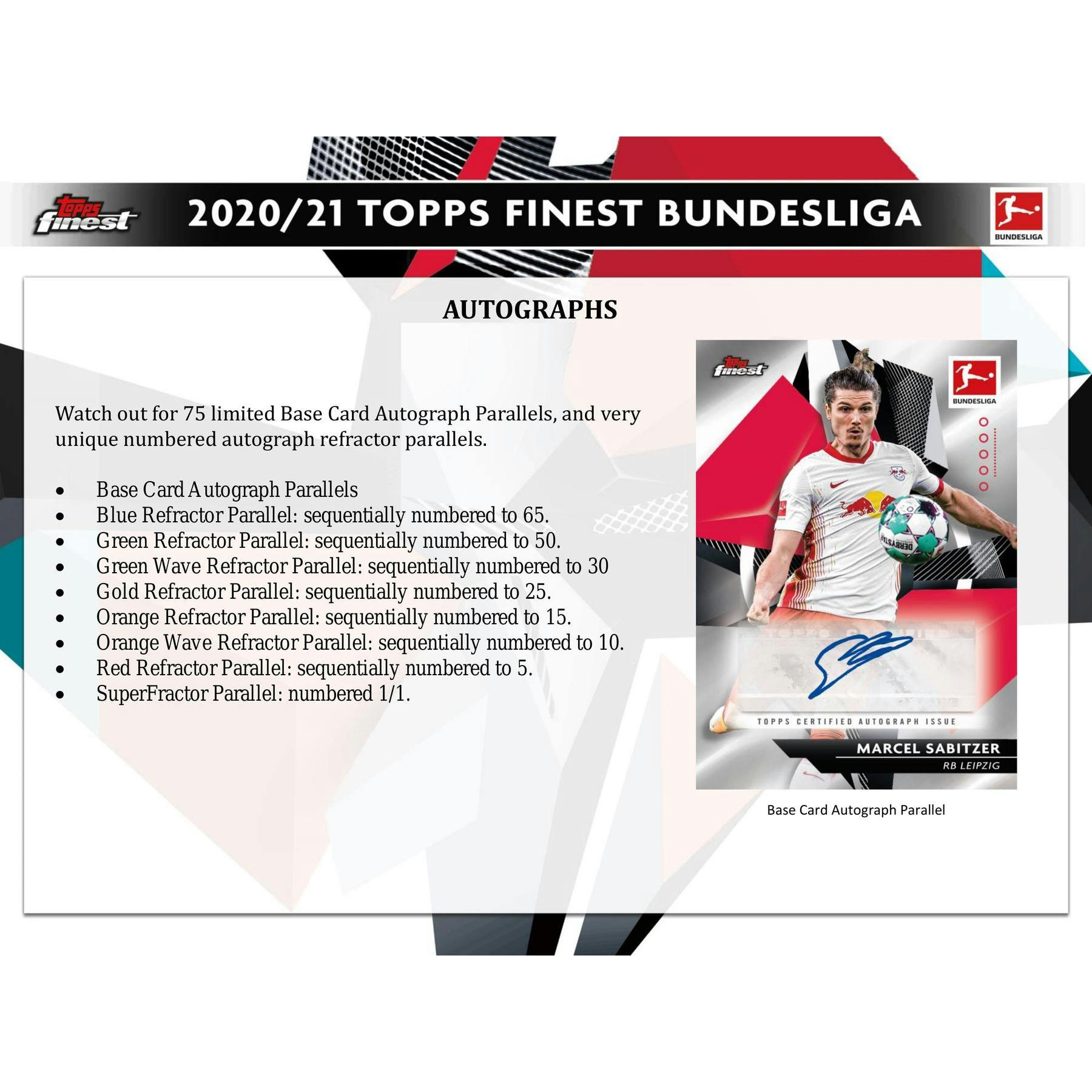 2020/21 Topps Finest Bundesliga Soccer Hobby Box