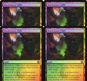 Magic the Gathering Scars of Mirrodin FOIL PLAYSET 4x Blackcleave Cliffs x4 LIGHTLY PLAYED LP