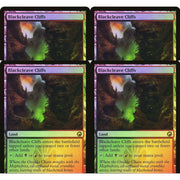 Magic the Gathering Scars of Mirrodin FOIL PLAYSET 4x Blackcleave Cliffs x4 LIGHTLY PLAYED LP